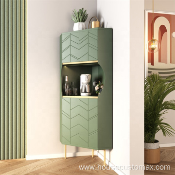 Wooden Locker Storage Cabinet With LED Corner Cabinet